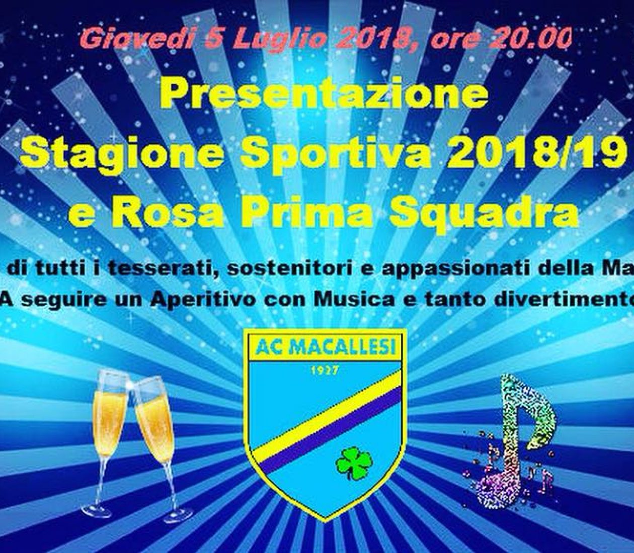 Festa di presentazione stagione 2018/2019!