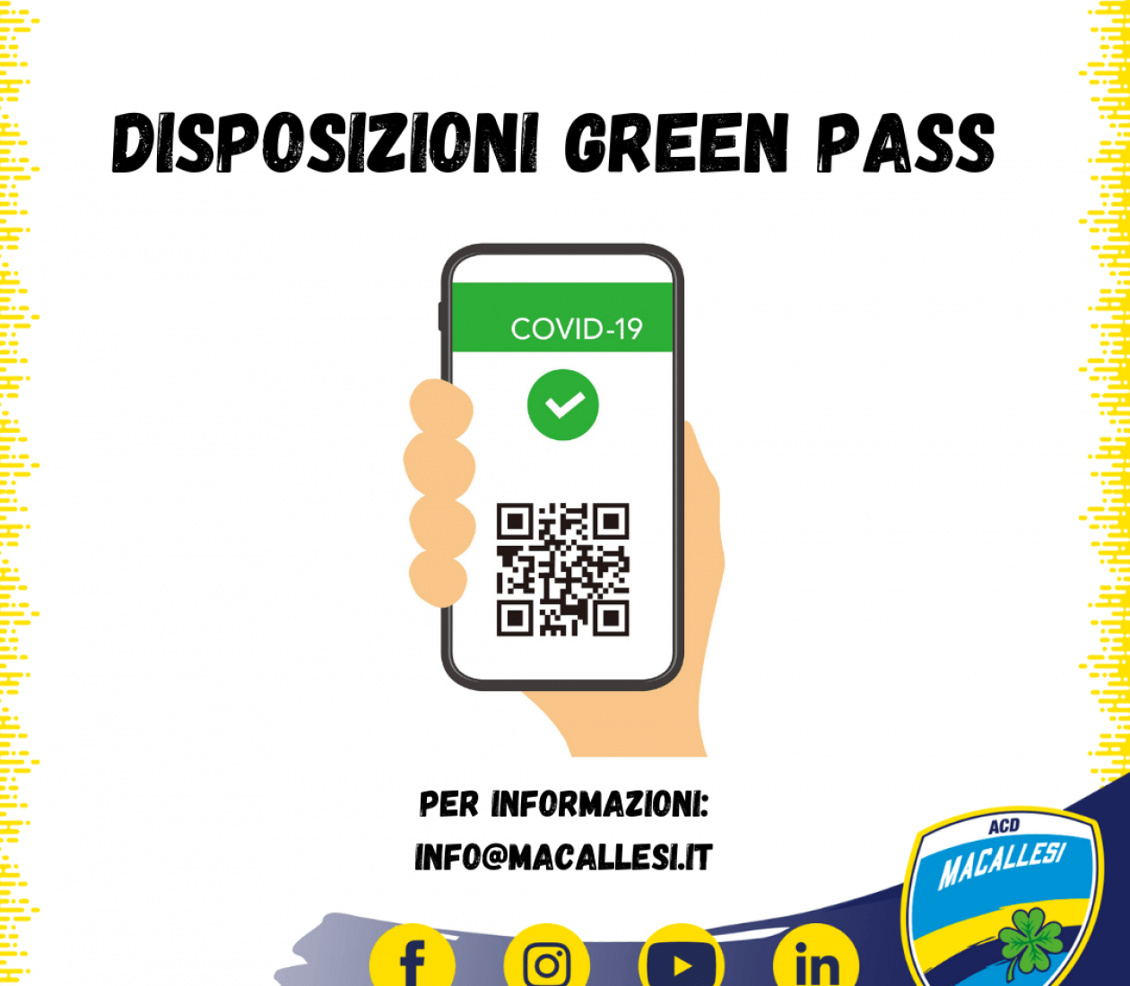 Disposizioni utilizzo di Green Pass