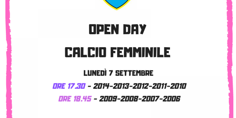 Nuove date Open Day calcio femminile