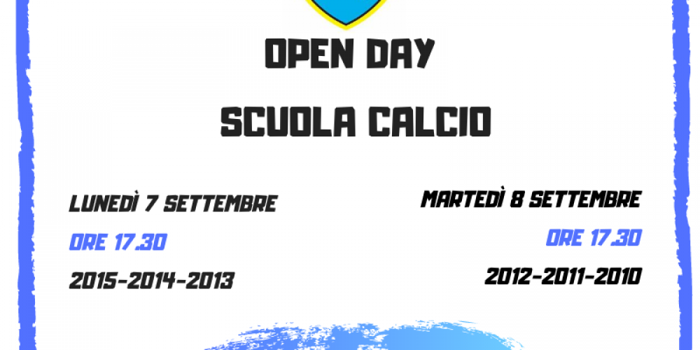 Nuove date Open day calcio maschile