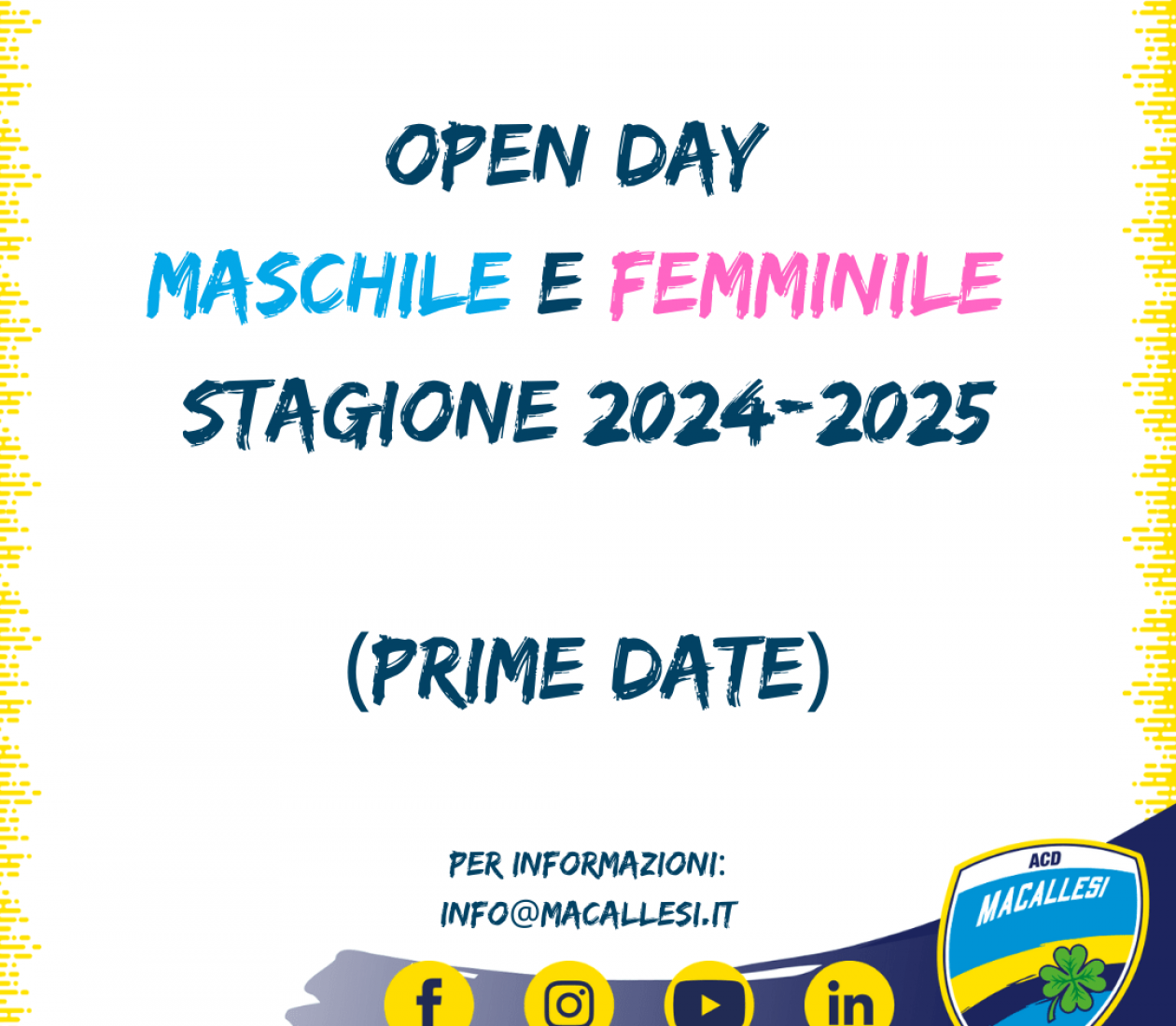 Open day stagione 2024/2025