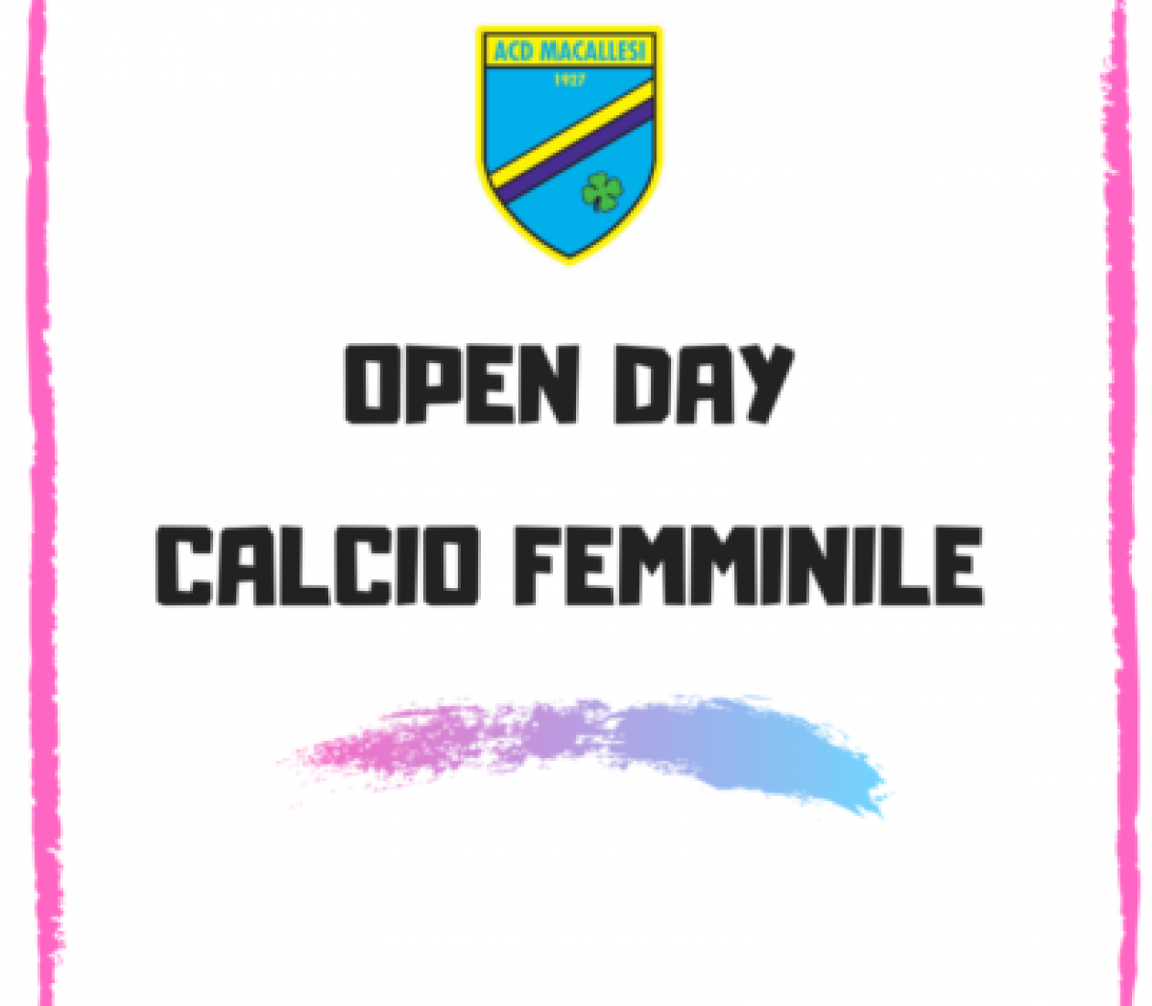 Open day 2020 calcio femminile
