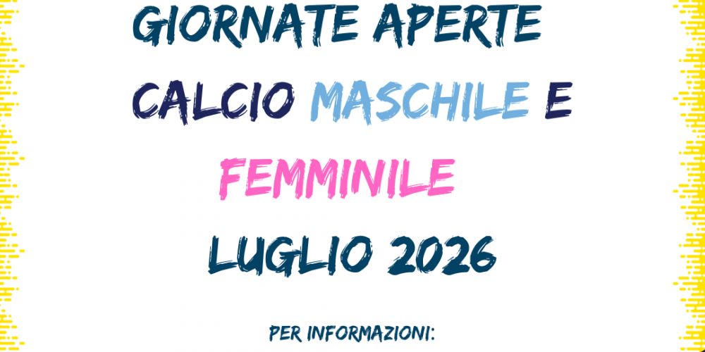 Giornate aperte/Open day maschile e femminile – Luglio 2026