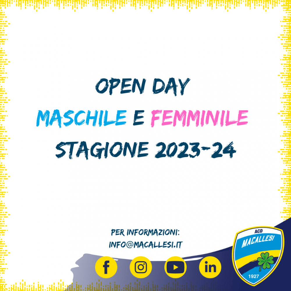 Open day stagione 2023-24