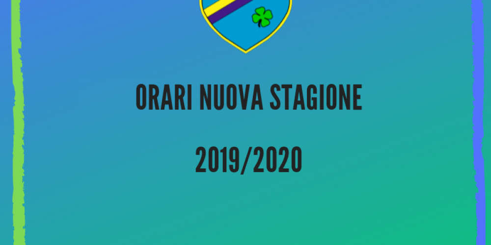 Ripresa stagione e orari allenamenti 2019/2020